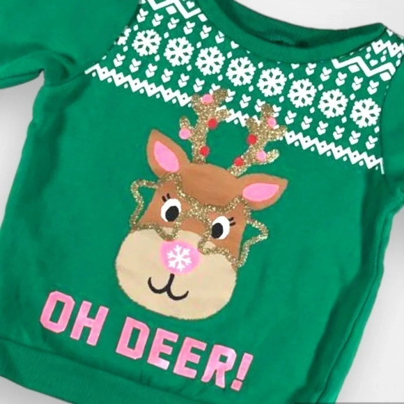 Carter’s  Christmas Reindeer Crew Neck - Picture 2 of 5